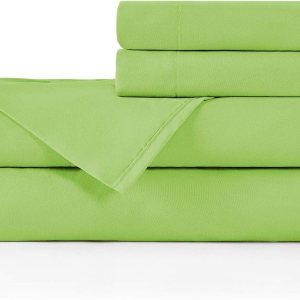 Juego de sábanas de microfibra cepillada, Microfibra, Lime, Completo Juego de sábanas de microfibra cepillada, Microfibra, Lime, Completo