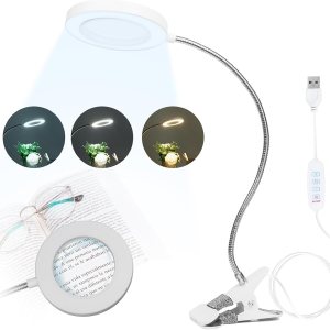 5 lupas con luz, luz de clip de 10 W, lámpara de escritorio de 48 luces LED, 3 modos de luz regulable, lámpara de lupa iluminada con cuello de cisne 5 lupas con luz, luz de clip de 10 W, lámpara de escritorio de 48 luces LED, 3 modos de luz regulable, lámpara de lupa iluminada con cuello de cisne