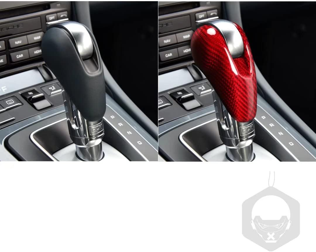 Accesorios interiores de fibra de carbono para portaequipajes, cubierta de marco para Porsche Macan, Panamera Cayman 718 911 2008-2020 (rojo)