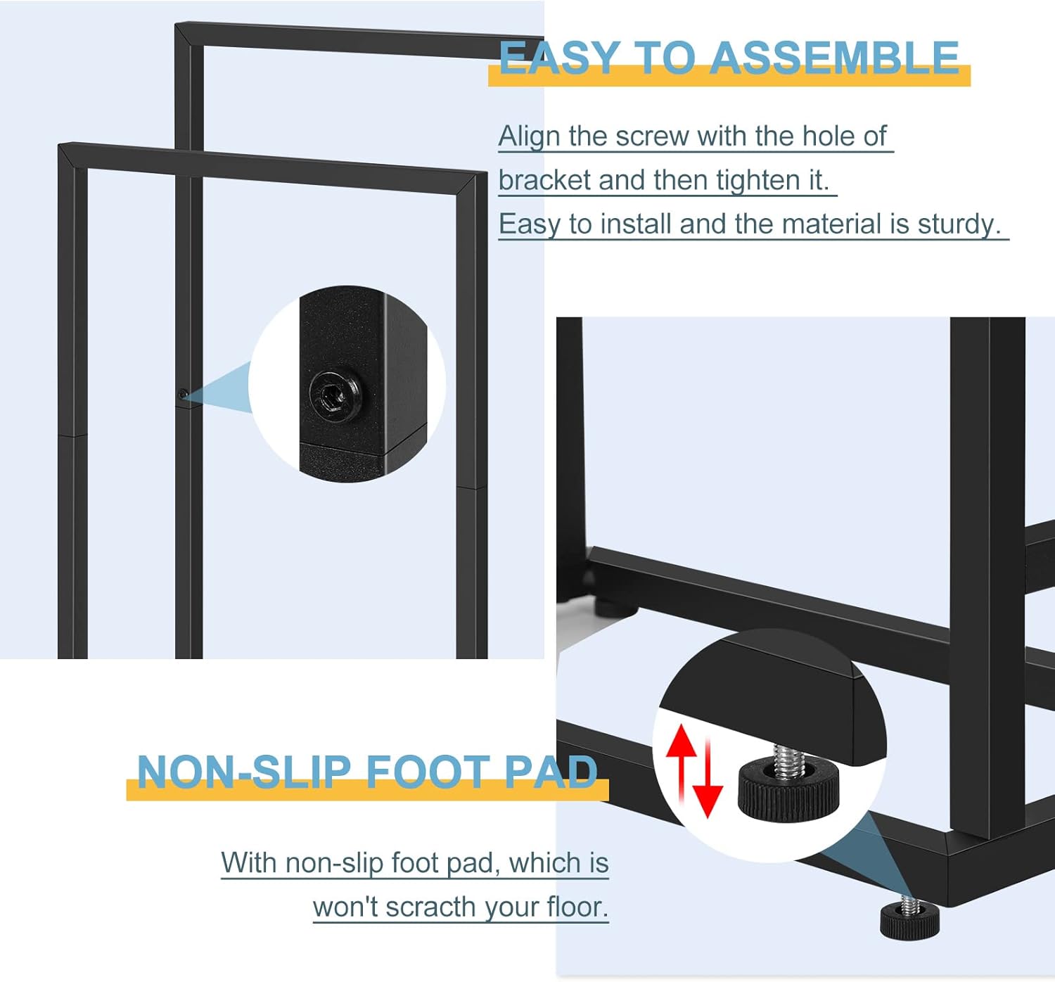 Toallero independiente, toallero de acero inoxidable de 2 niveles para baño, soporte para secado de toallas de mano, soporte para toallero, soporte