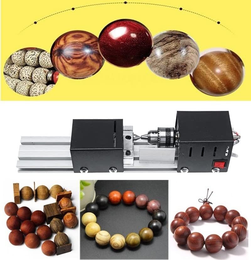 Mini torno, máquina de torno de cuentas de madera, mini pulidora de cuentas de Mefape – Máquina CNC de mesa para carpintería, torno de madera para