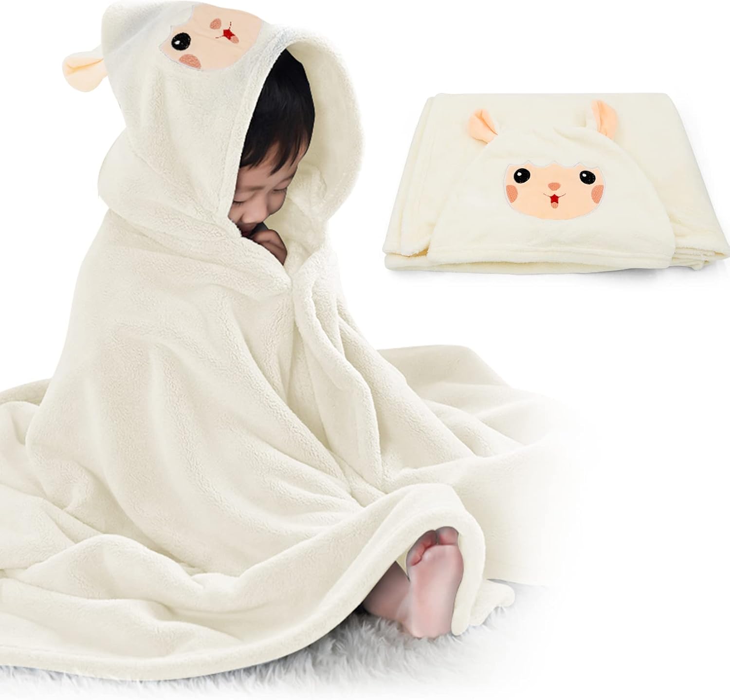 ROMASA Toalla de baño para bebé, toalla con capucha ultra suave, altamente absorbente, manta para niños pequeños, regalos de ducha para niños y