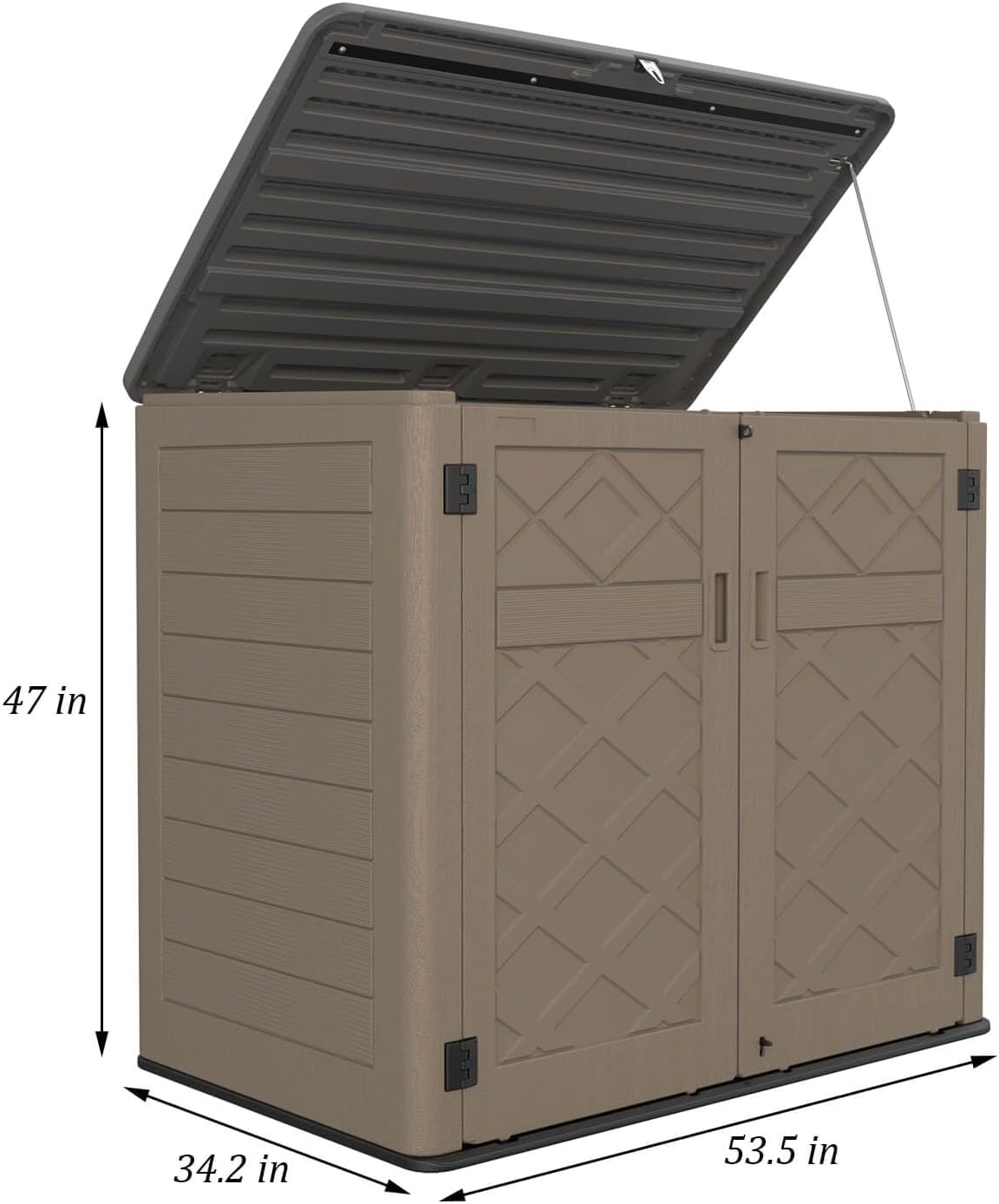 HOMSPARK Cobertizo de almacenamiento al aire libre más grande, caja de almacenamiento para exteriores de 48 pies cúbicos, impermeable, armario de