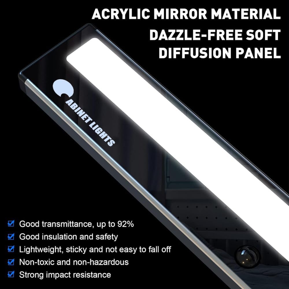 Dr.HOMLAB Luces para debajo del gabinete, 54 luces LED para debajo de la encimera, cuidado de los ojos, iluminación de gabinete con sensor de