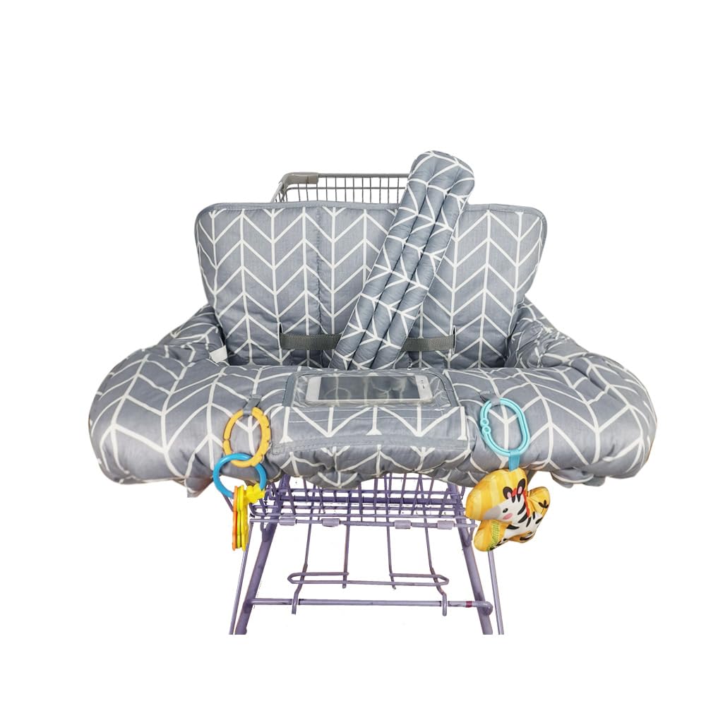 ICOPUCA Funda para carrito de compras para bebé, funda de carrito 2 en 1 para bebés y silla alta, funda acolchada para asiento de carrito de