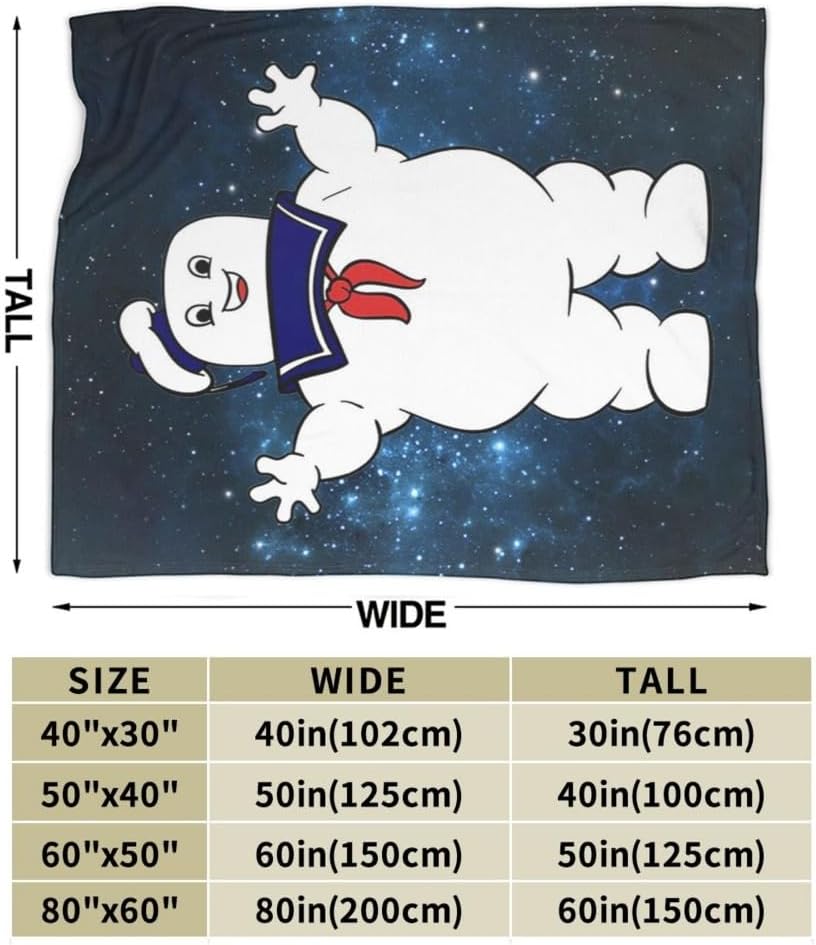 Noble Temperament Stay Puft – Manta de franela para siesta de lana, ligera, cómoda, para sofá cama, suave y cálida manta de aire acondicionado