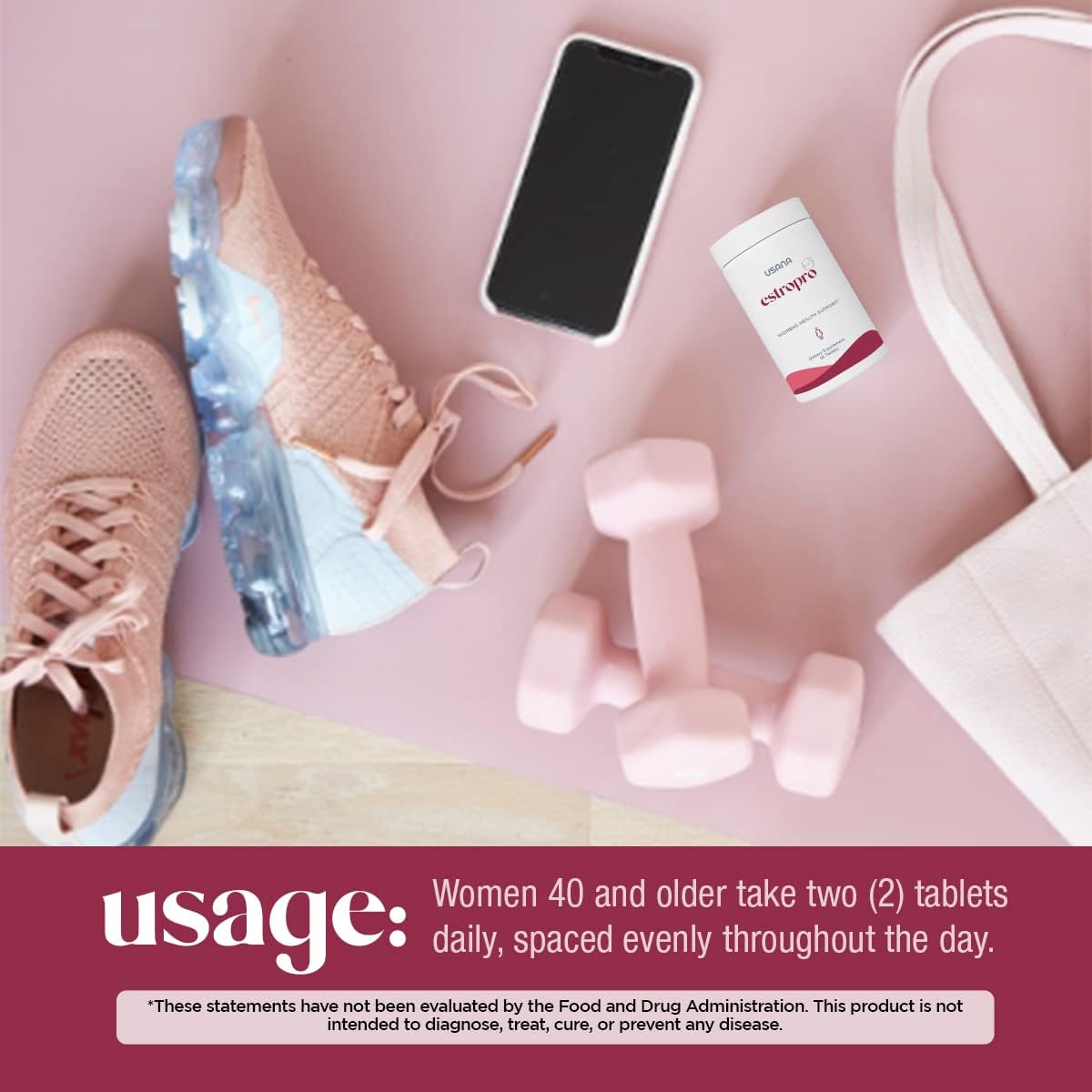 USANA EstroPro con fitoestrógenos para apoyo sintomático durante la menopausia* – 56 tabletas – Suministro para 28 días