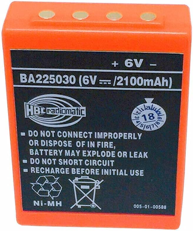 6V 2100mAh BA225030 Ni-Mh Batería recargable HBC Batería radiomática BA225030 para HBC grúa Control remoto bomba camión batería