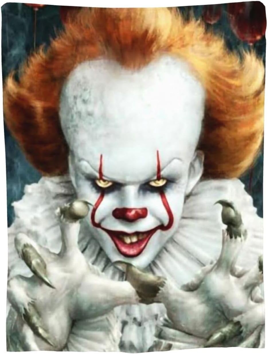 Manta de lujo de payaso, manta cálida de franela suave para sala de estar, sofá, dormitorio, decoración de regalos