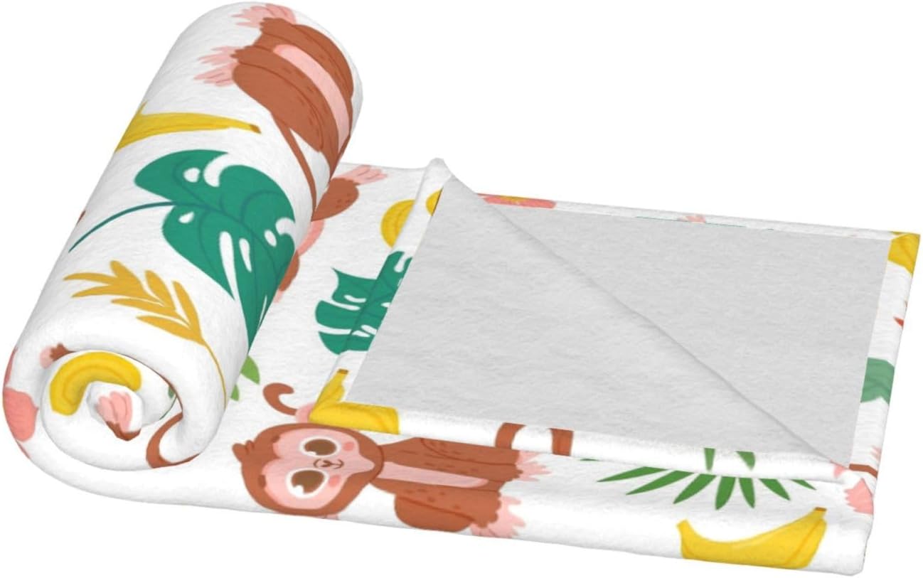 Manta de mono para mujer, suave manta de forro polar de verano, lavable, manta ligera de viaje para sofá, cama, sillón durante todas las estaciones