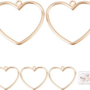 Beebeecraft 1 caja de 18 quilates chapado en oro de latónacero inoxidable corazón colgantes colgantes colgantes para el día de la madre, regalos de Beebeecraft 1 caja de 18 quilates chapado en oro de latónacero inoxidable corazón colgantes colgantes colgantes para el día de la madre, regalos de