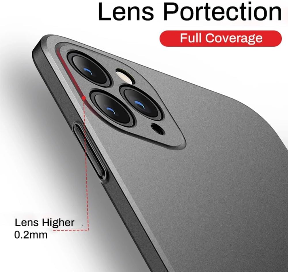 Casechics Funda compatible con iPhone, funda de lujo mate de policarbonato duro de lujo, ajuste delgado, ultra delgada, ligera, protección de lente