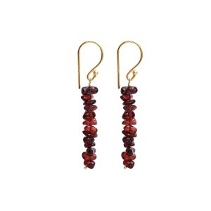 Gempires Natural Red Garnet Chips Earring January Birthstone Jewelry Dangling Earrings For Girls Gift for Her (Red Garnet((Gold)) Gempires Natural Red Garnet Chips Earring January Birthstone Jewelry Dangling Earrings For Girls Gift for Her (Red Garnet((Gold))