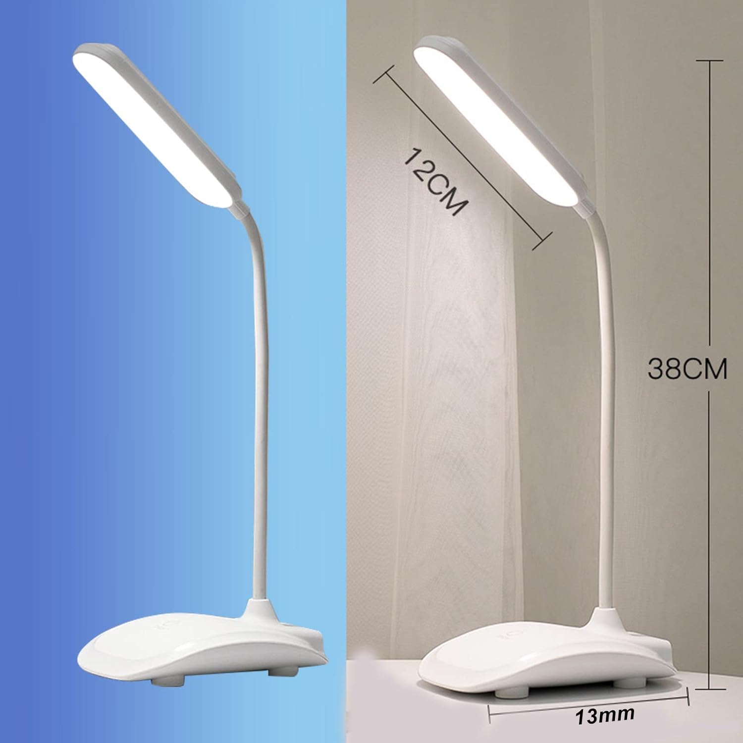 Headerbs Lámpara de escritorio LED, lámpara de mesa de carga USB para la escuela (blanco)