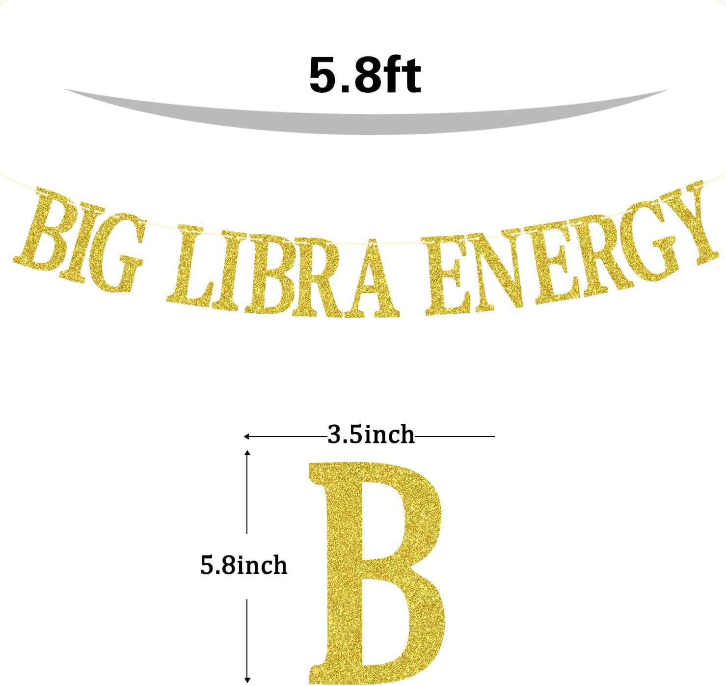 Pancarta de energía Libra grande con purpurina dorada, 12 constelaciones del zodiaco libra, horóscopo, decoración de fiesta de cumpleaños de
