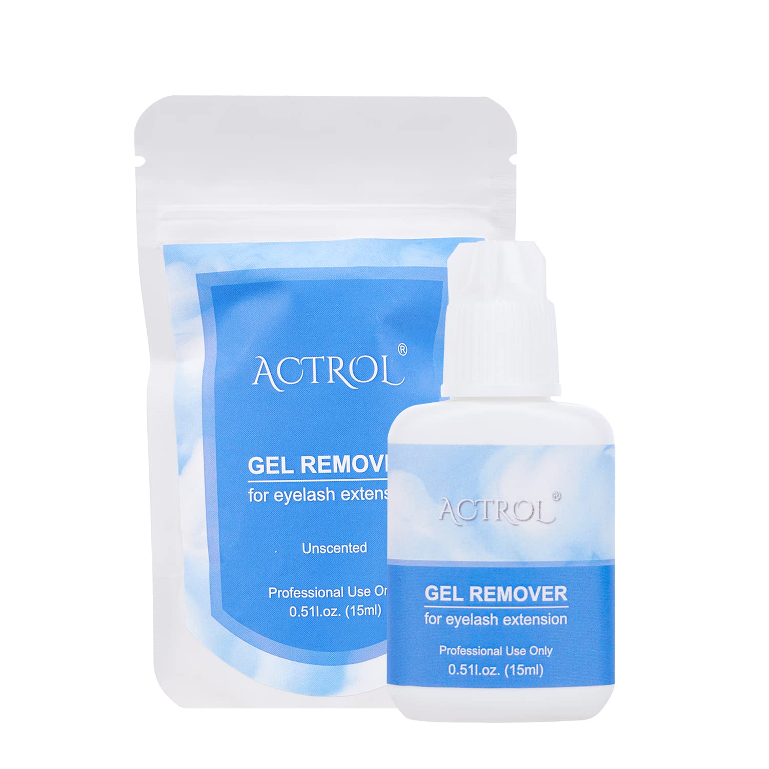 Extensiones de pestañas, removedor de gel, 0.5 onzas líquidas, sin perfume, se disuelve rápidamente, pegamento para pestañas, profesional sensible y