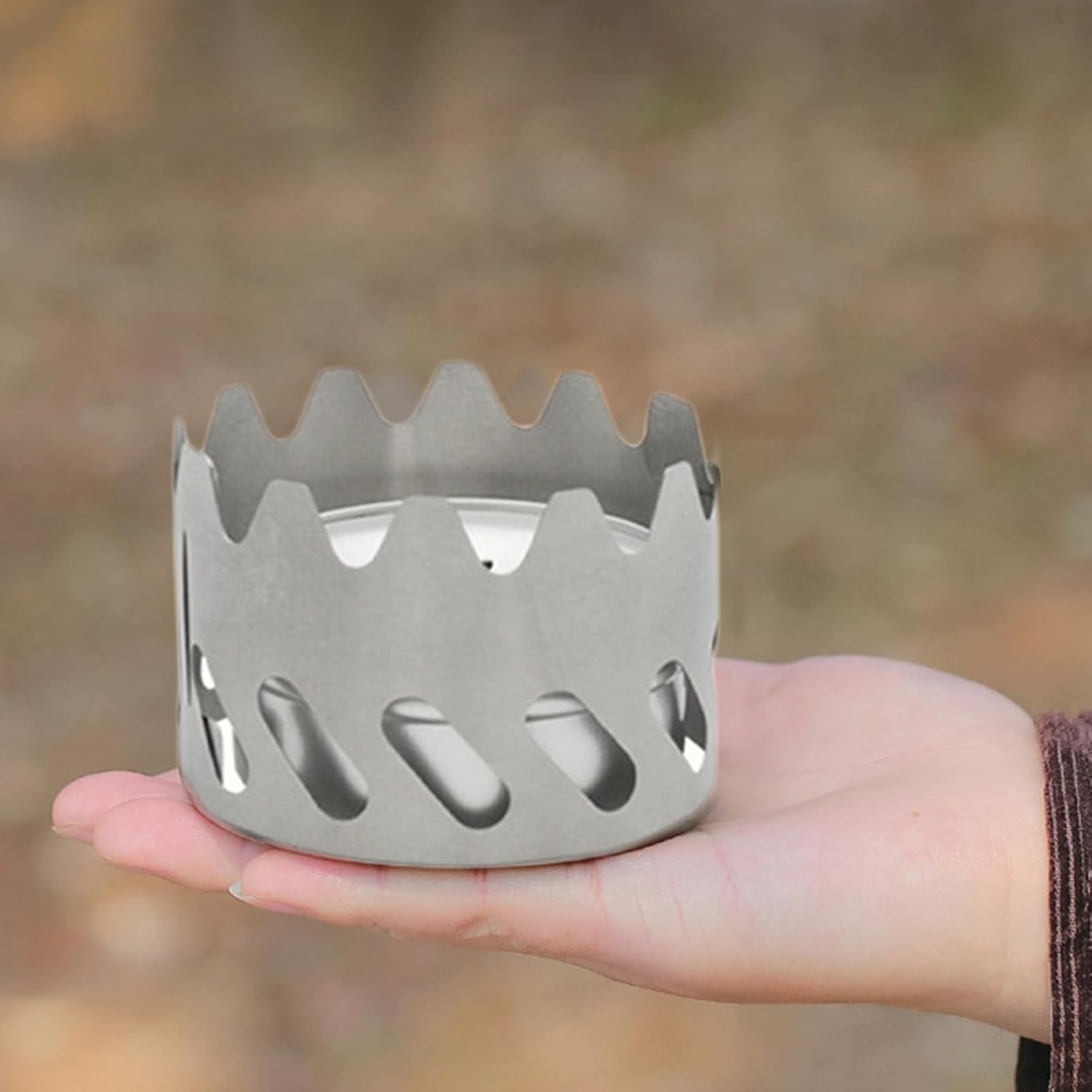 Mini estufa de mochilero de alcohol, quemador portátil de aluminio ultraligero con soporte para acampar senderismo y picnic L 80ML