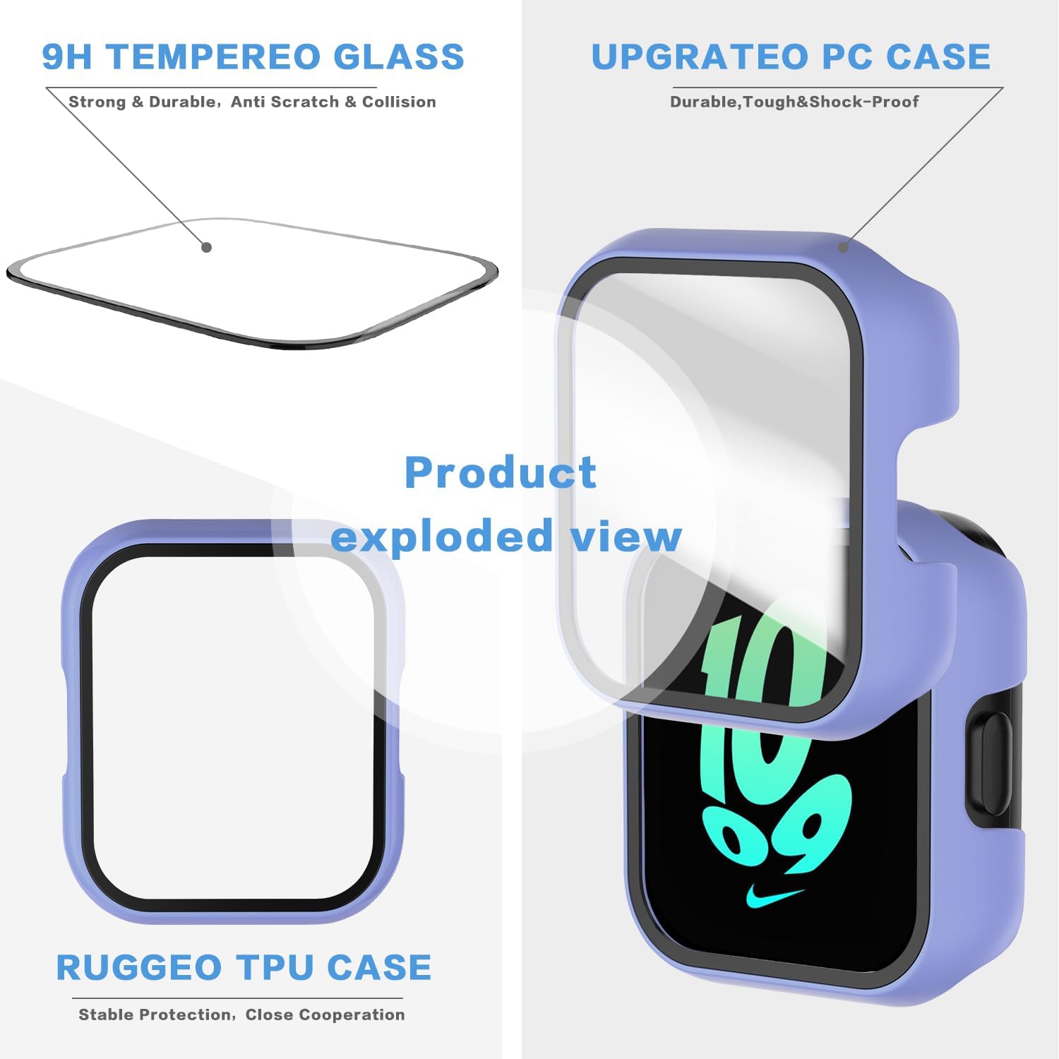 Suoman SyncUp – Juego de 4 fundas protectoras de pantalla para niños, dureza 2.5D 9H, vidrio templado, para Syncup Kids Watch 4, negro,