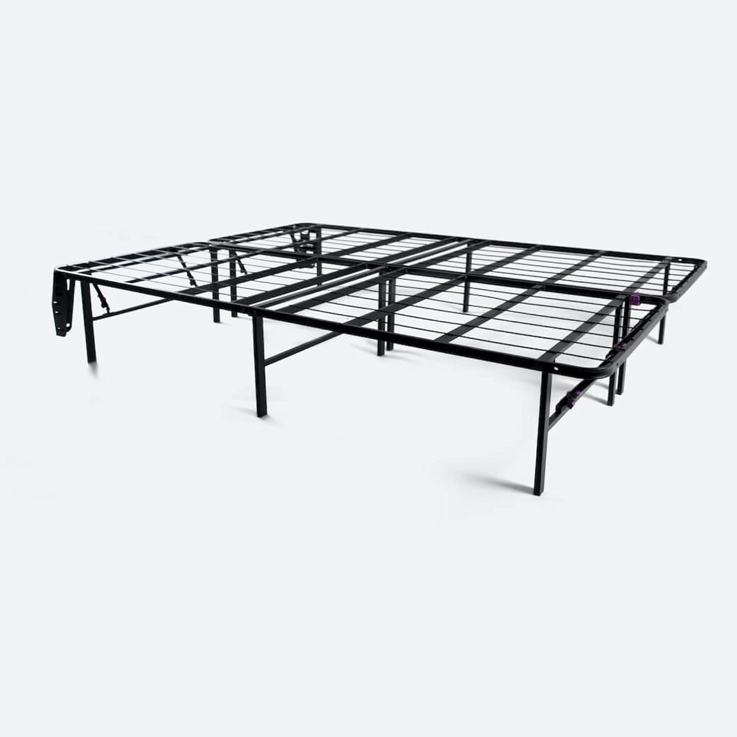 Purple Plataforma de marco de cama, construcción resistente, metal, sin ruido, estructura fuerte, fácil montaje (matrimonial), color negro