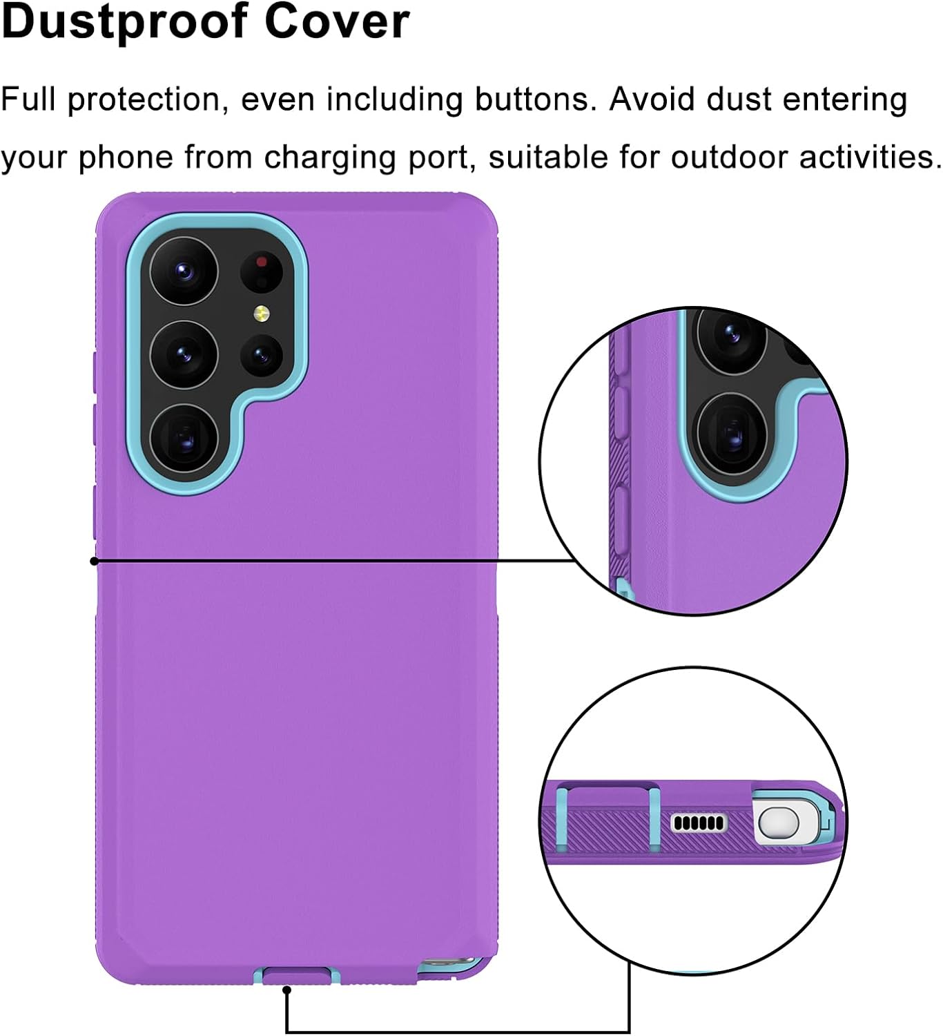 Tiflook Funda para Samsung Galaxy S23 Ultra 5G de 6.8 pulgadas, triple capa de alta resistencia, protección contra caídas a prueba de golpes, funda