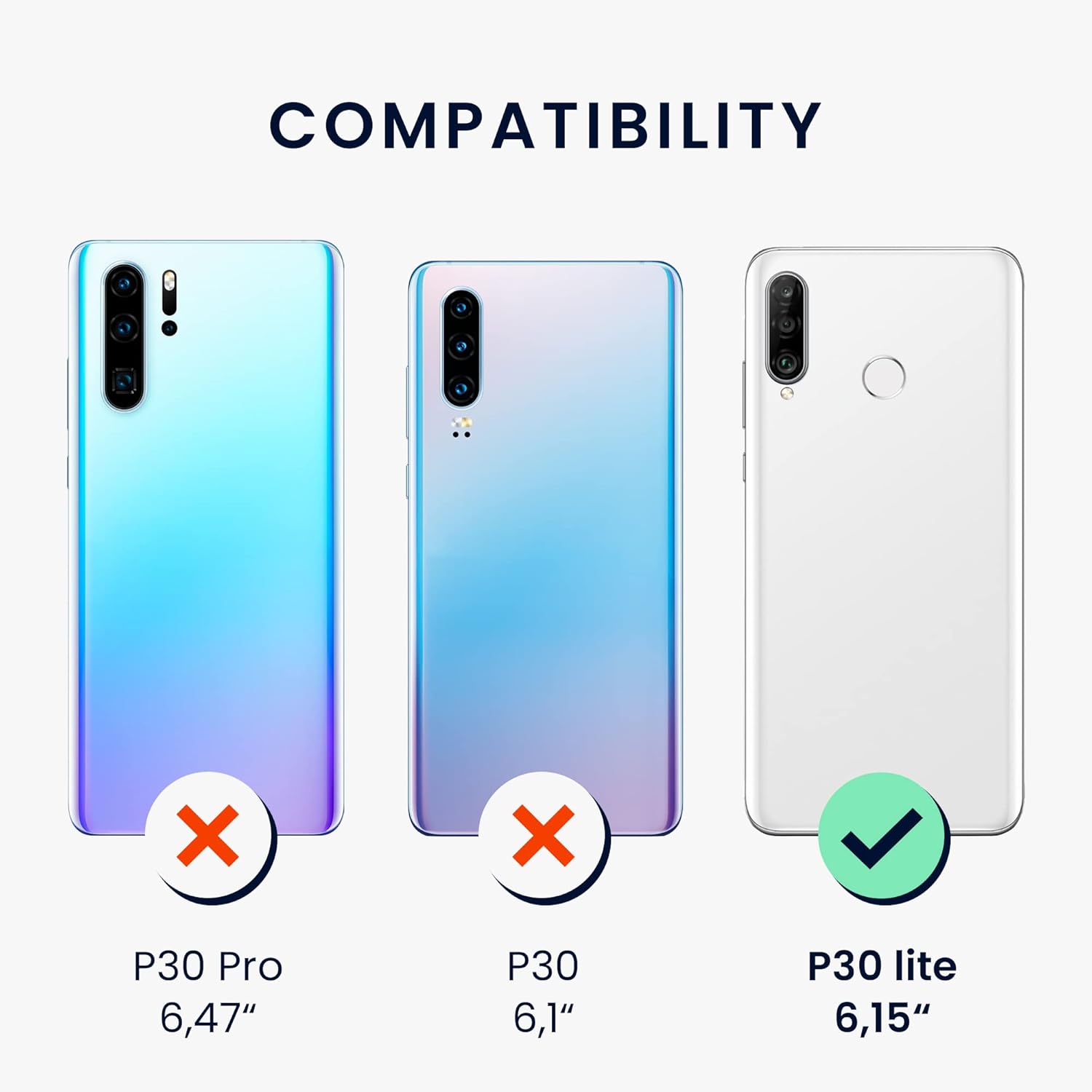 kwmobile Funda compatible con Huawei P30 Lite – Funda de silicona TPU con acabado suave – Negro