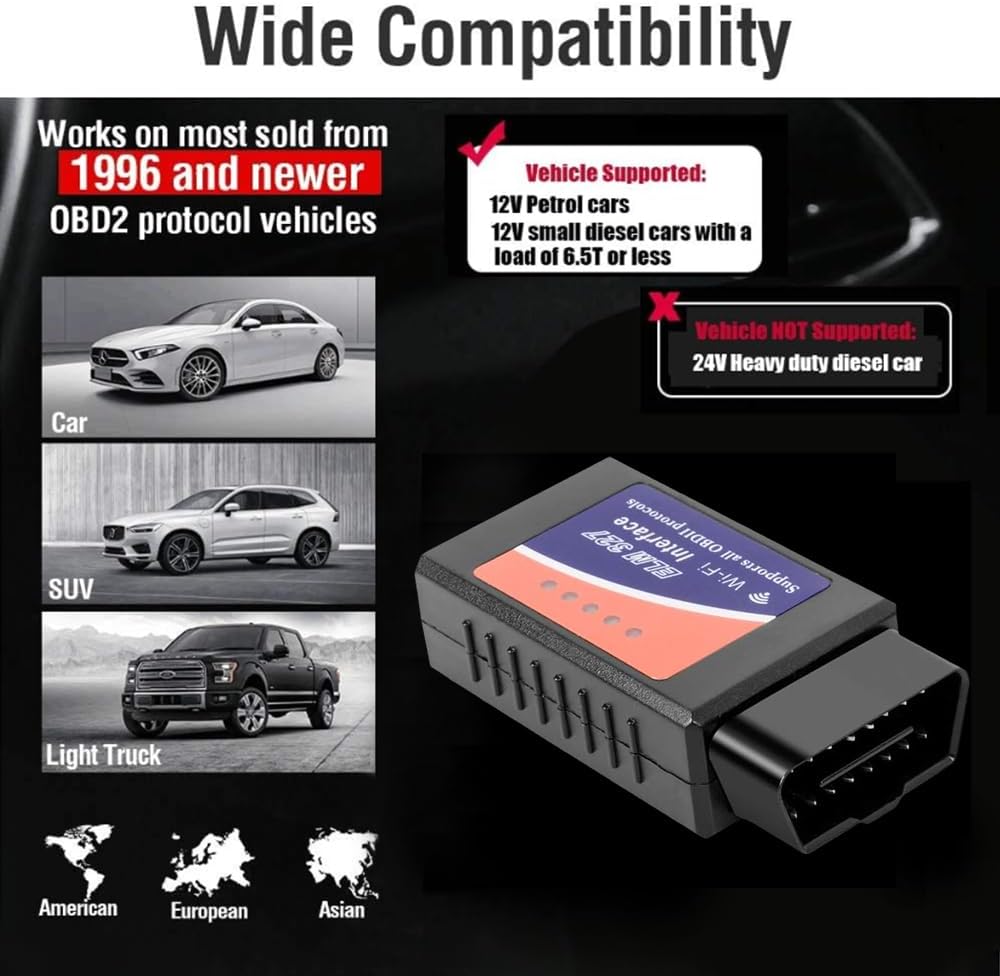 Elm327 WiFi OBD2 interfaz puede autobús escáner herramienta de diagnóstico con chip original 25k80 soporte iOSAndroid V2.1