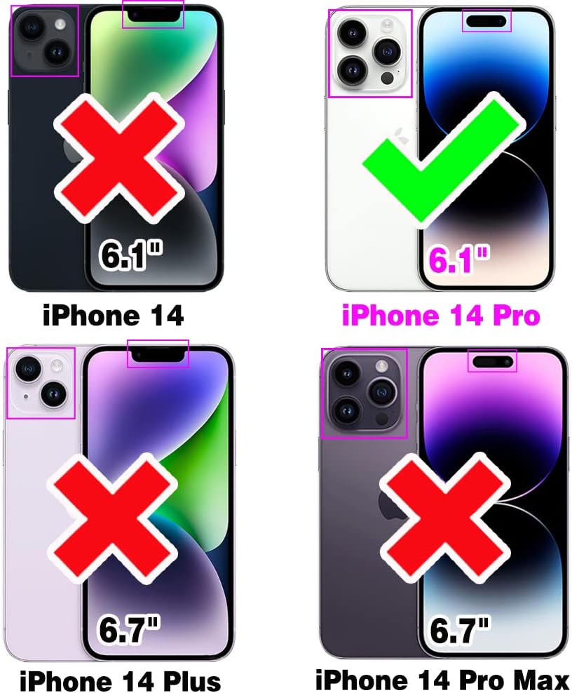 Asuwish Compatible con iPhone 14 Pro 6.1 pulgadas Crossbody Wallet Case y protector de pantalla de vidrio templado, soporte para tarjeta de crédito,