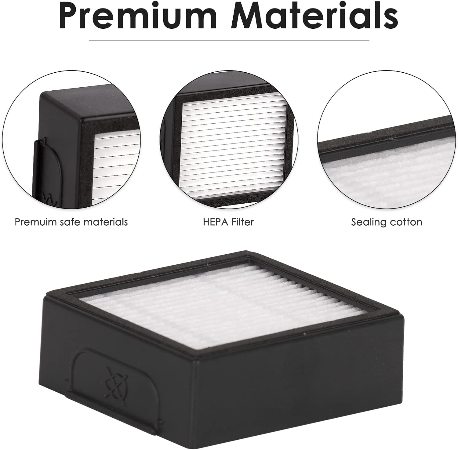 (8 piezas) Filtro HEPA de repuesto compatible con iRobot Roomba Combo J7+ PlusCombo j5+ Combo j9+ Robotic Aspiradora HEPA Filtros Kit de accesorios