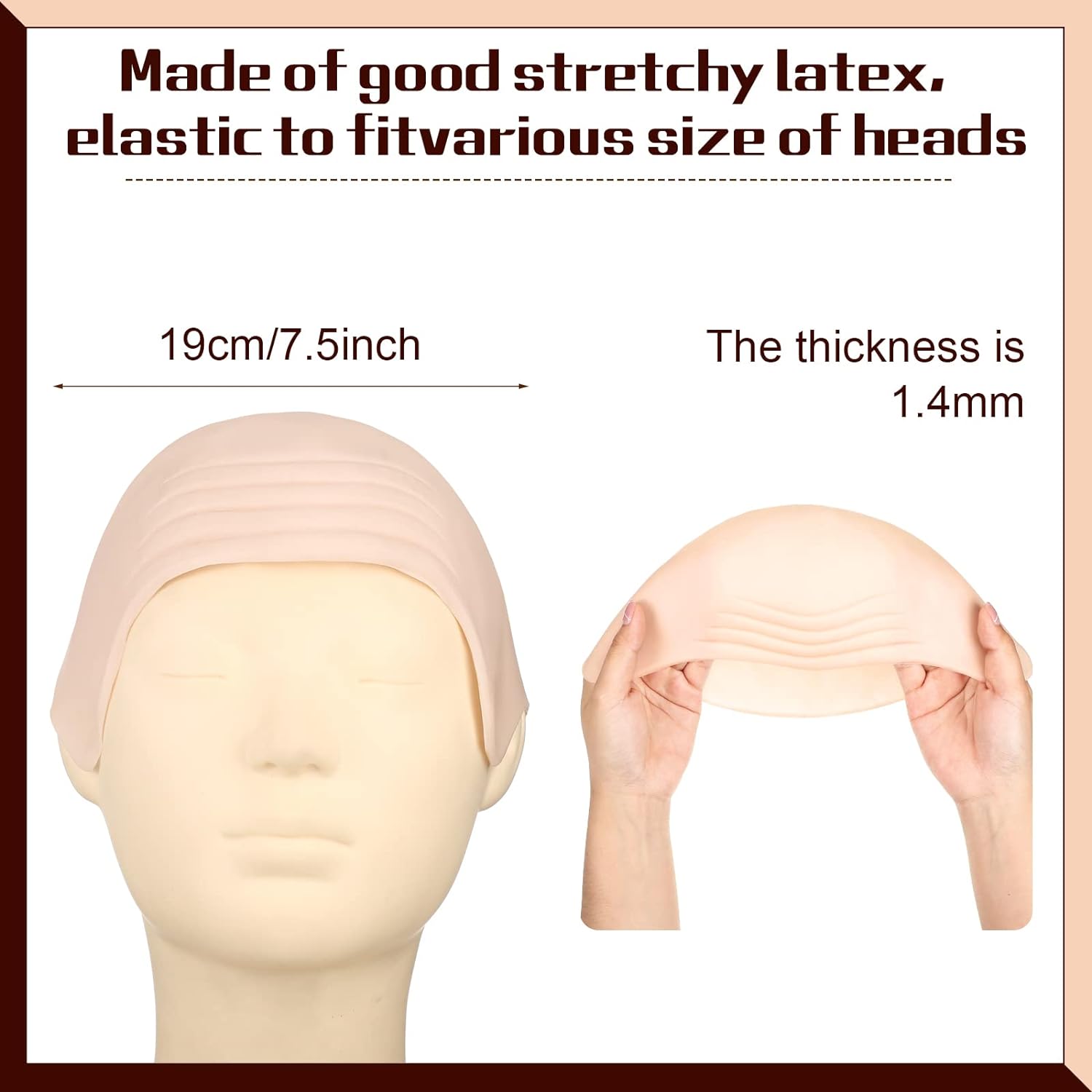 2 piezas de gorra calva de látex para Halloween, gorro calvo para peluca, sombrero calvo, cosplay, accesorios de disfraz para mujeres adultas (rosa,