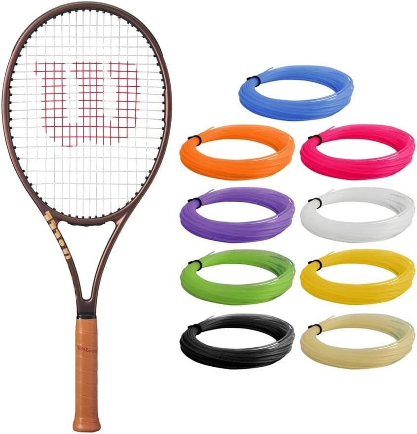 Wilson Pro Staff X v14 – Raqueta de tenis con cuerda de raqueta Syn Gut de 0.56 oz a tensión de rango medio en tu elección de colores, potencia