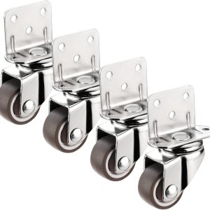 Ruedas giratorias de 11.251.52 in en forma de L de 5 agujeros con frenos, rueda de repuesto silenciosa para muebles de cuna, rodamiento de 176.4lbs, Ruedas giratorias de 11.251.52 in en forma de L de 5 agujeros con frenos, rueda de repuesto silenciosa para muebles de cuna, rodamiento de 176.4lbs,