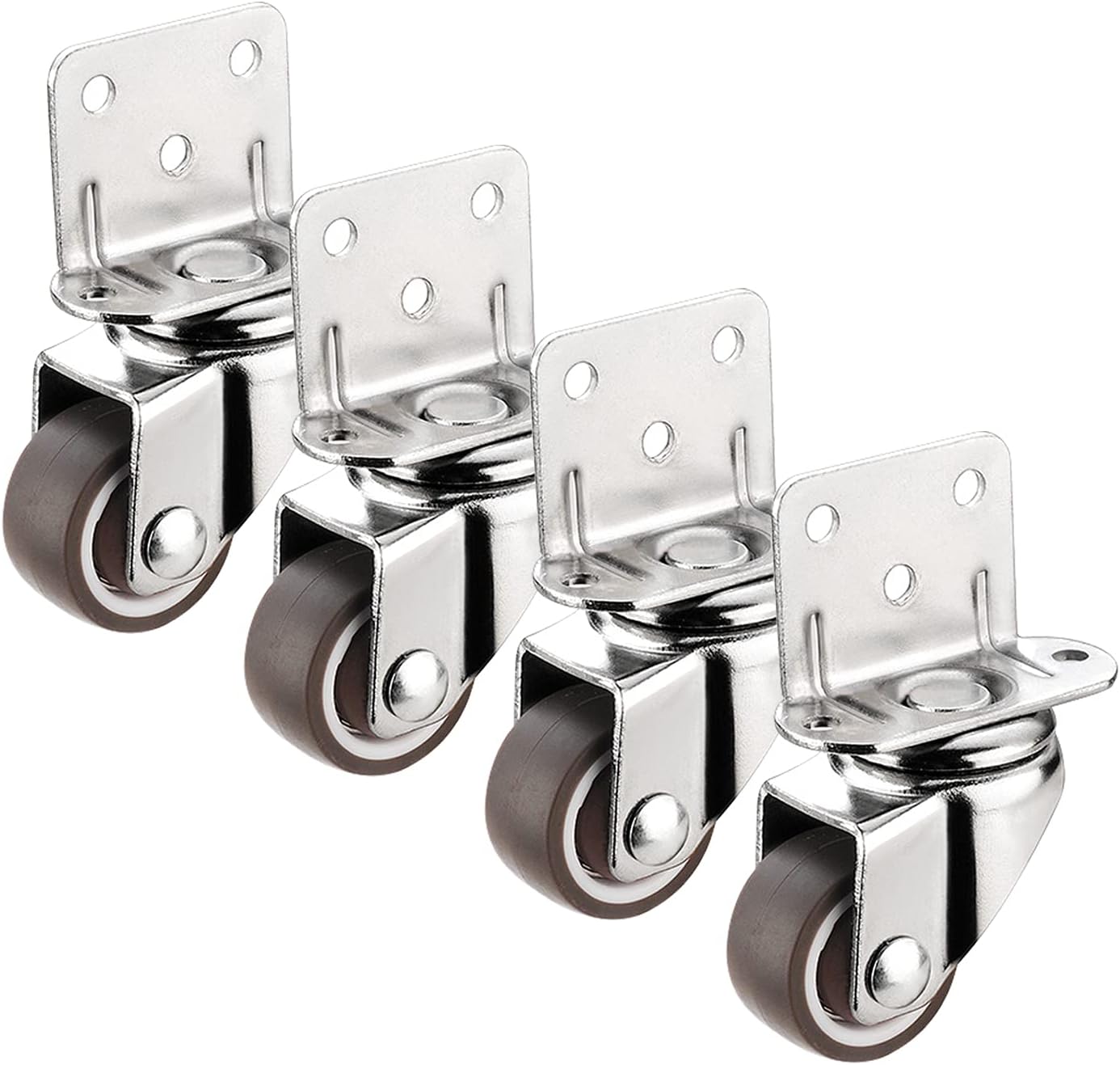 Ruedas giratorias de 11.251.52 in en forma de L de 5 agujeros con frenos, rueda de repuesto silenciosa para muebles de cuna, rodamiento de 176.4lbs,