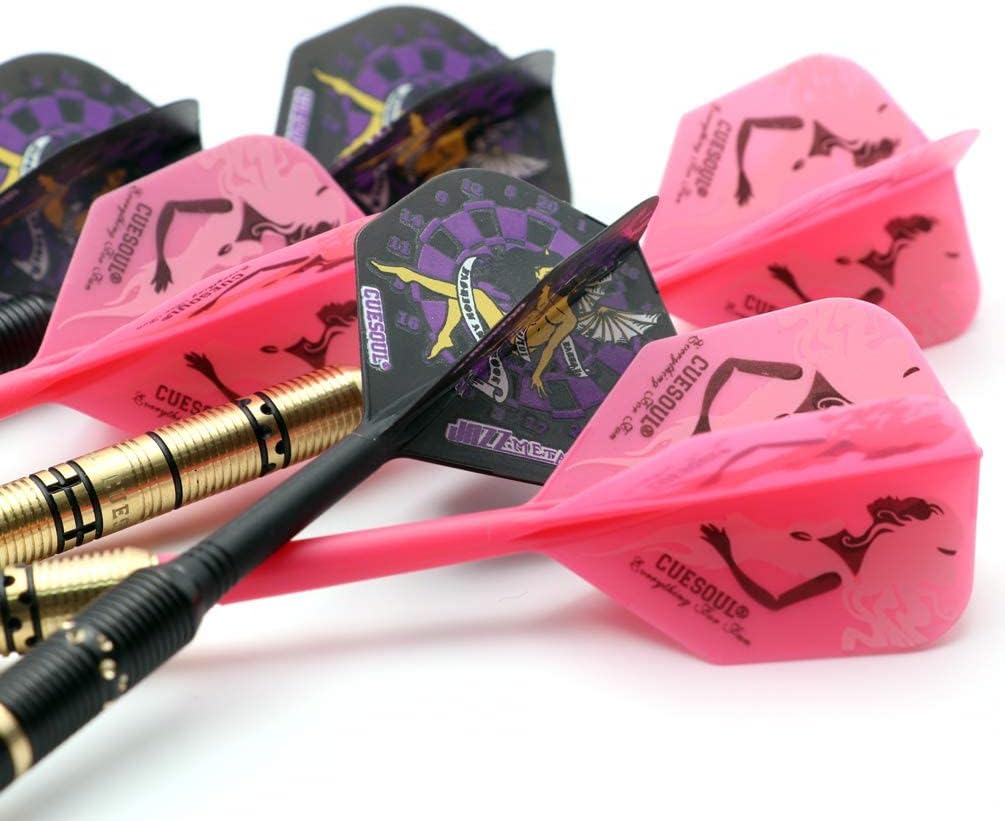 CUESOUL Jazz-Metal – Juego de dardos de punta de acero de lujo, 0.74 oz0.85 oz0.92 oz con vuelos integrados AK5