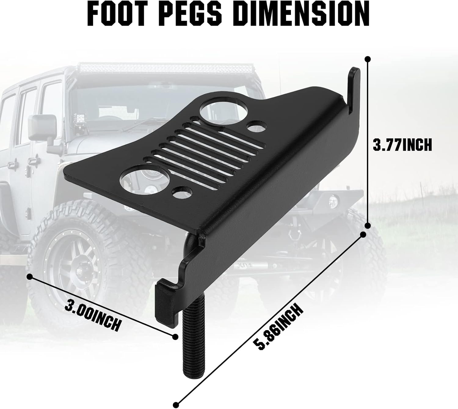 JL – Estriberas delanteras para reposapiés de puerta, pedal con rejilla estilo rejilla para Wrangler JK JKU JL JLU 2007-2022
