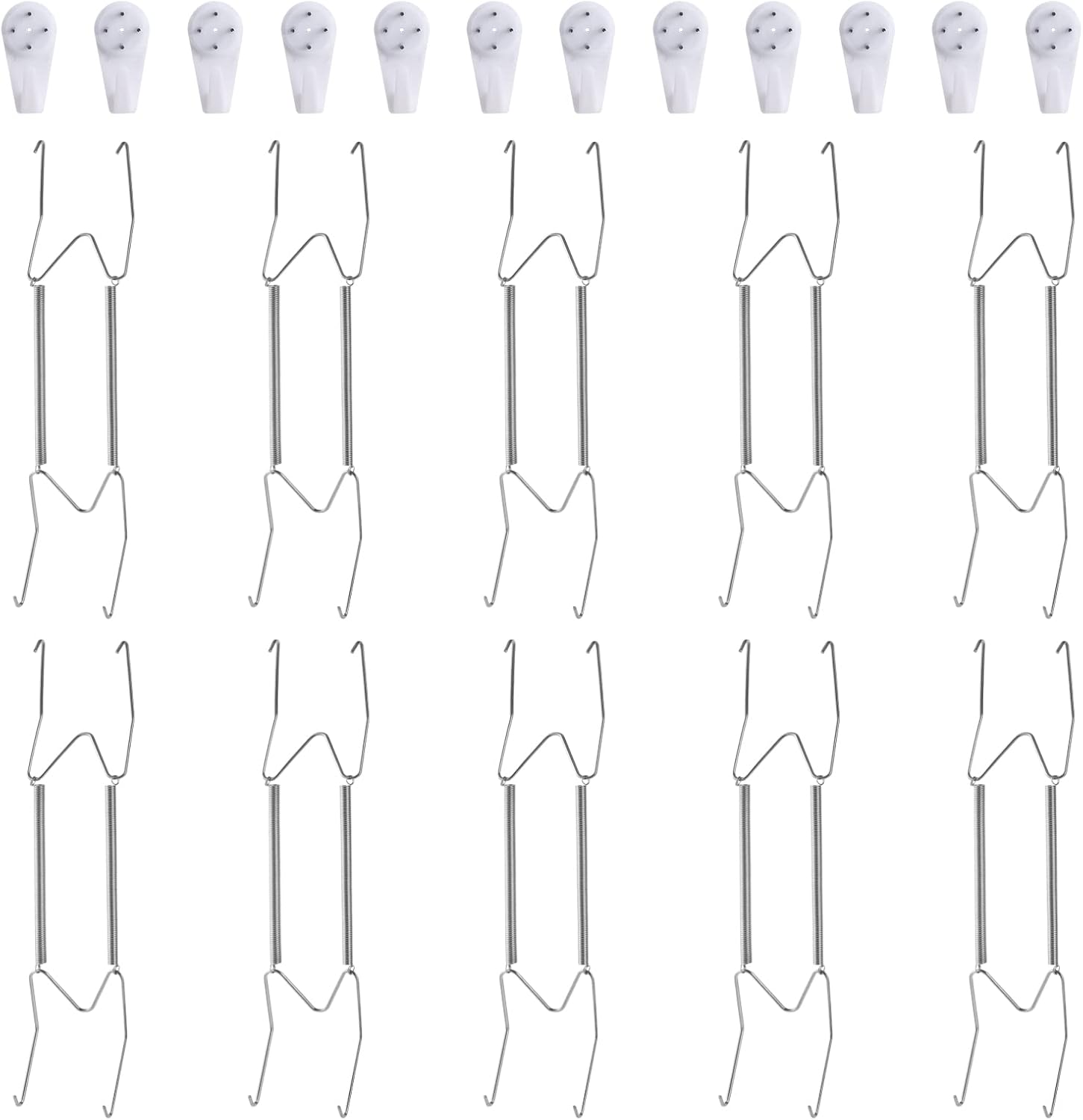 Paquete de 10 ganchos para platos, ganchos de placas de 12 pulgadas para la pared con 12 ganchos de pared, compatibles con platos decorativos de
