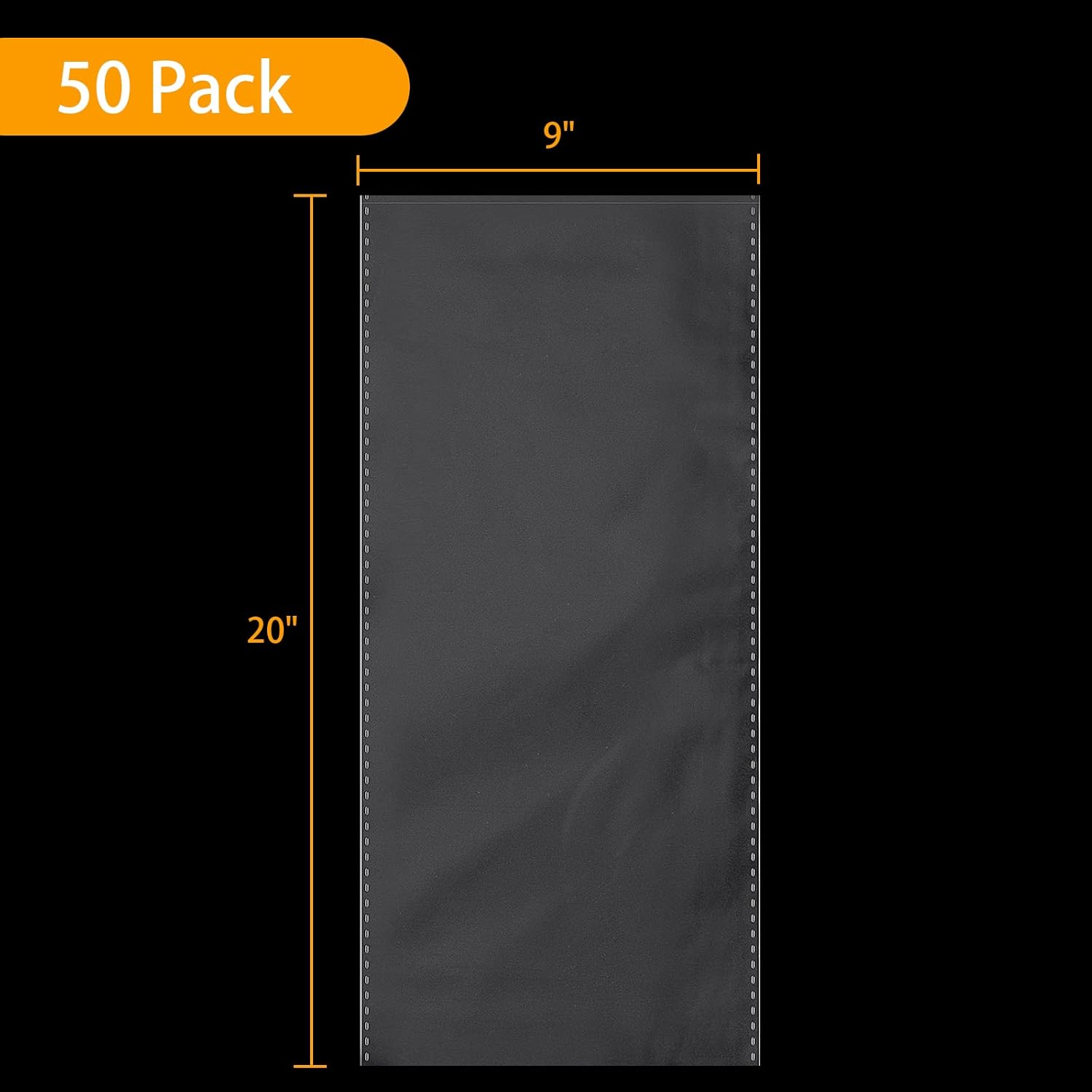 Awpeye Bolsas de celofán de 9 x 20 pulgadas, paquete de 50 bolsas de regalo de celofán, bolsas transparentes anchas de celofán para tazas, botellas