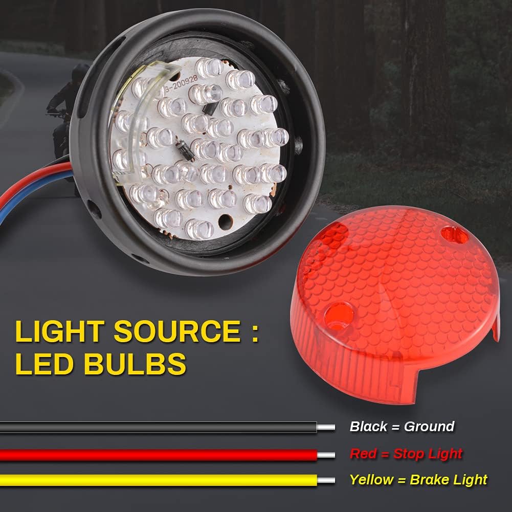 Luz de freno trasera LED retro roja lámpara de parada luz de matrícula luz universal motocicleta luz trasera luz trasera luz trasera para Harley