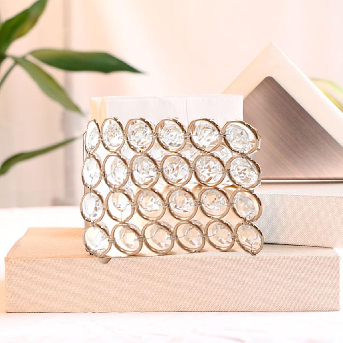 1 servilleta de cristal, organizador de servilletas de metal, moderno, dispensador de servilletas vertical, servilletero, decoración de mesa,