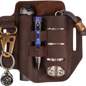 VIPERADE PJ13 Funda multiherramienta de cuero para cinturón, organizador de cinturón EDC de cuero para multiherramientas, linterna, bolígrafo, funda VIPERADE PJ13 Funda multiherramienta de cuero para cinturón, organizador de cinturón EDC de cuero para multiherramientas, linterna, bolígrafo, funda