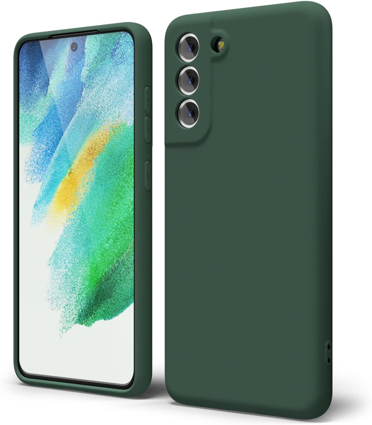 Oakxco Funda para teléfono Samsung Galaxy S21 FE 5G de silicona líquida, bonita funda de gel de TPU suave delgada y delgada para mujeres y niñas,