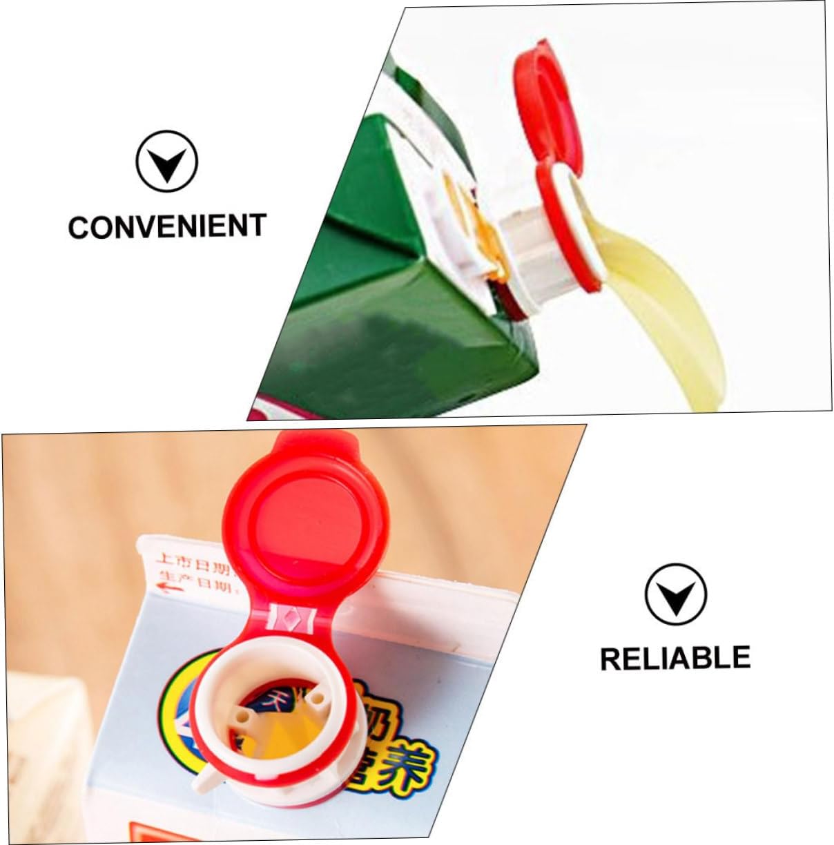 HOMSFOU 2 unids deflector de bebida divisor de bebida caño de bebida vertedor de bebida de leche extensión boca tapa de bebida verter pico jugo