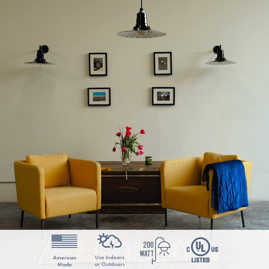 Steel Lighting Co. Highland Park – Luz de granero  Montada en la pared al aire libre  Onda radial de 16 pulgadas  Brazo recto de 11 pulgadas  Estilo
