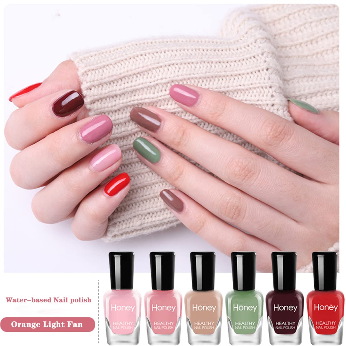 Juego de esmaltes de uñas no tóxicos, fácil de despegar y de secado rápido, juego de esmalte de uñas ecológico y orgánico a base de agua para