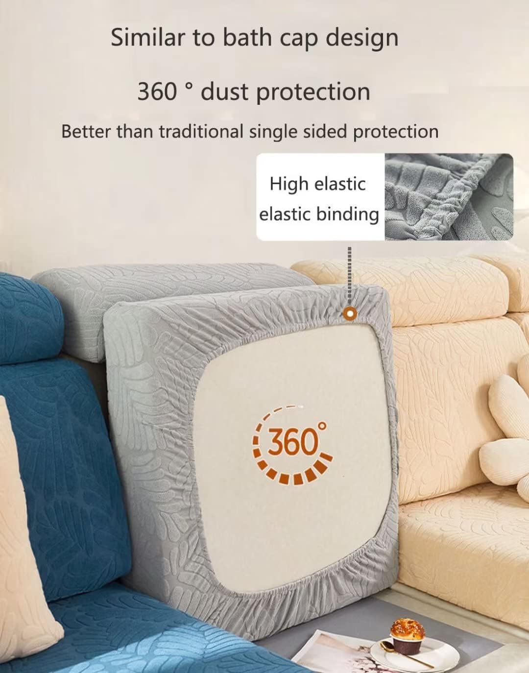 Funda de sofá mágica elástica para sofá seccional en forma de L resistente universal antideslizante cojín sofá chaise lounge, funda protectora de