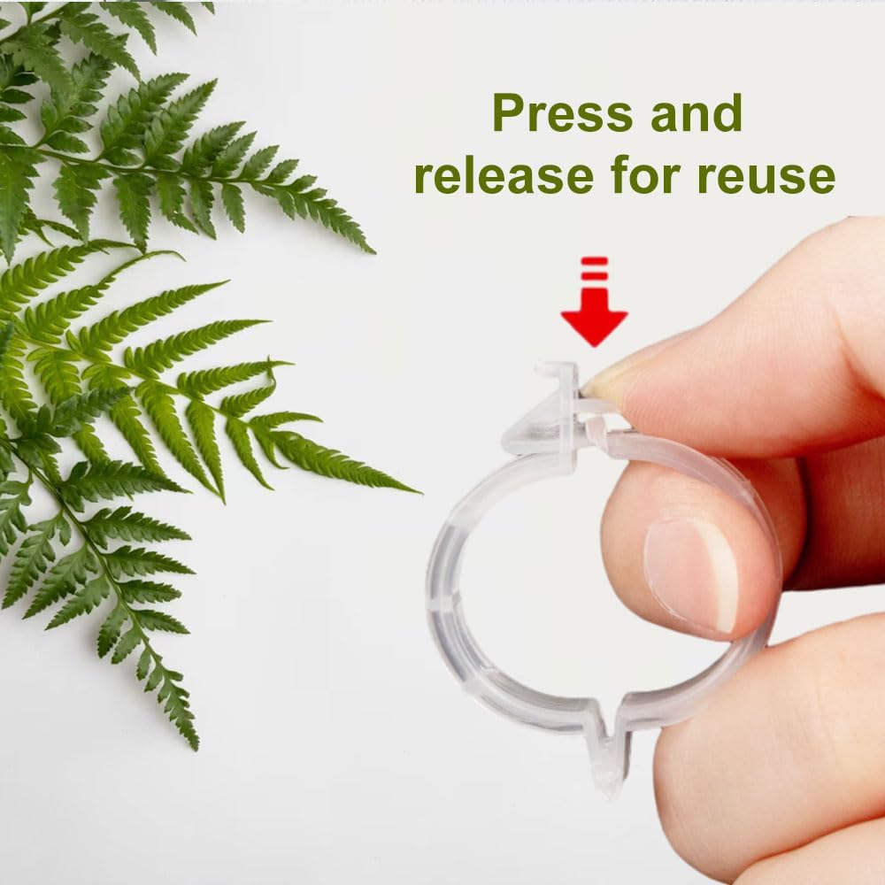 Plant Support Clips Reusable Garden Clips, Secured Plastic Plant Clips, Tomato Support Clips for String Trellis for Climbing Plants Outdoor Indoor