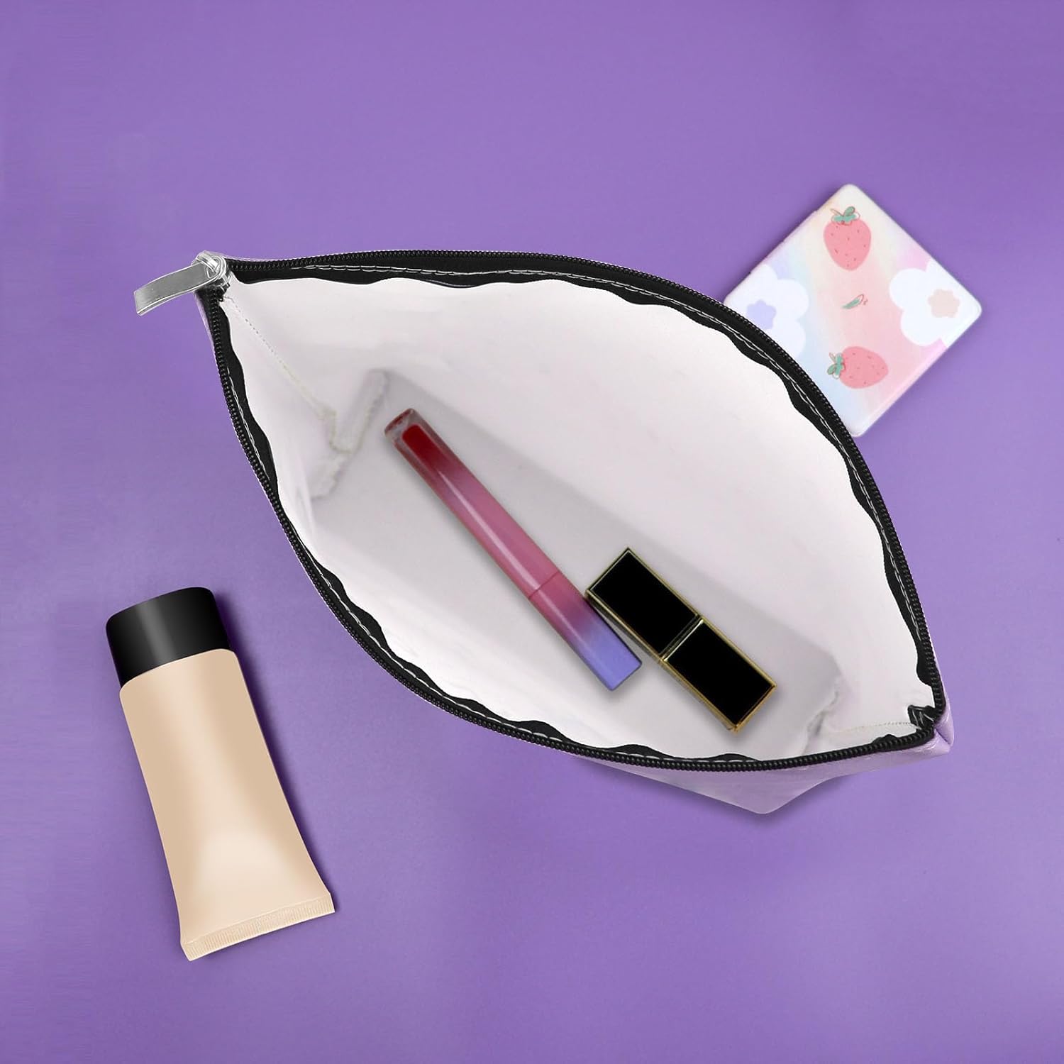 Bolsa de maquillaje de regalo para amantes del bingo, Verde, rosa y morado