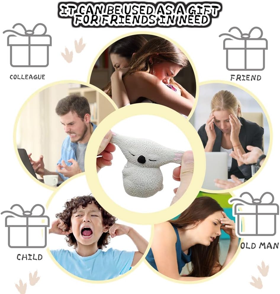 Koala Fidget Toy Squeeze Toys Elasticity Fidget Koala Toys Squeeze Unzip Toys Hand Grip Ansiedad Juguetes Sensoriales Stress Grey Koala Juguetes