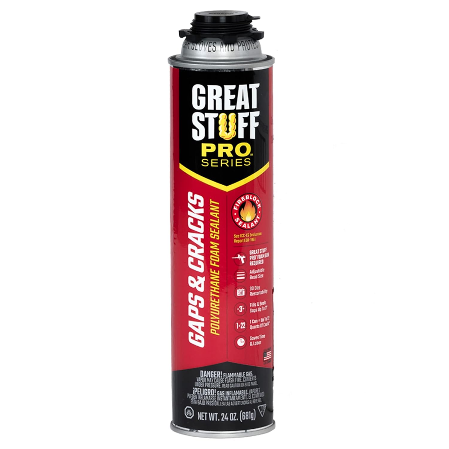 Great Stuff – Kit de sellador de espuma, Great Stuff Pro Gaps and Griacks de 24 onzas, gran pistola de espuma, gran limpiador de pistola de cosas de