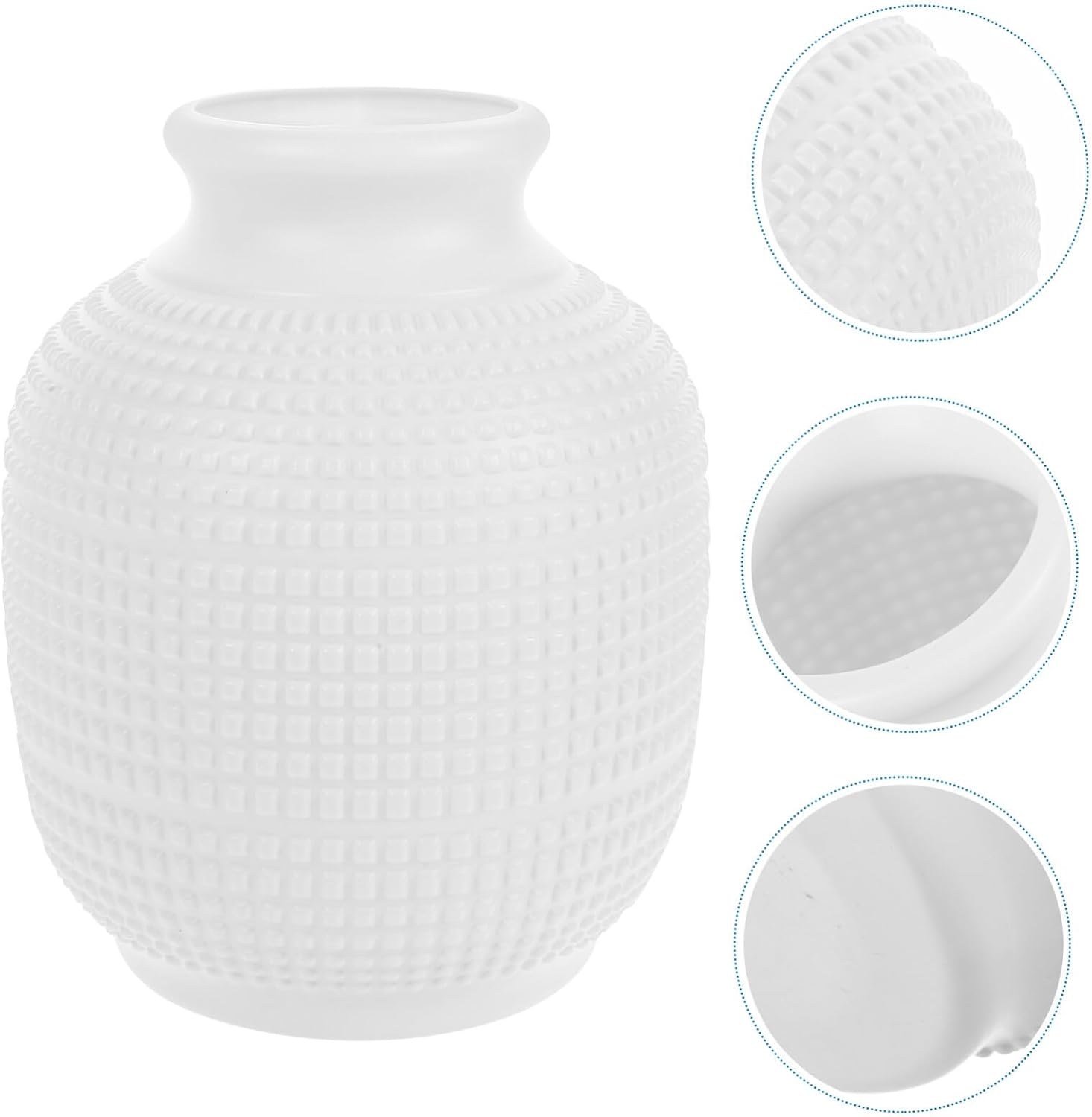 Vaguelly Jarrones de plástico para arreglos florales, 1 paquete de jarrón de plástico compuesto de imitación de porcelana esmaltada con aspecto de