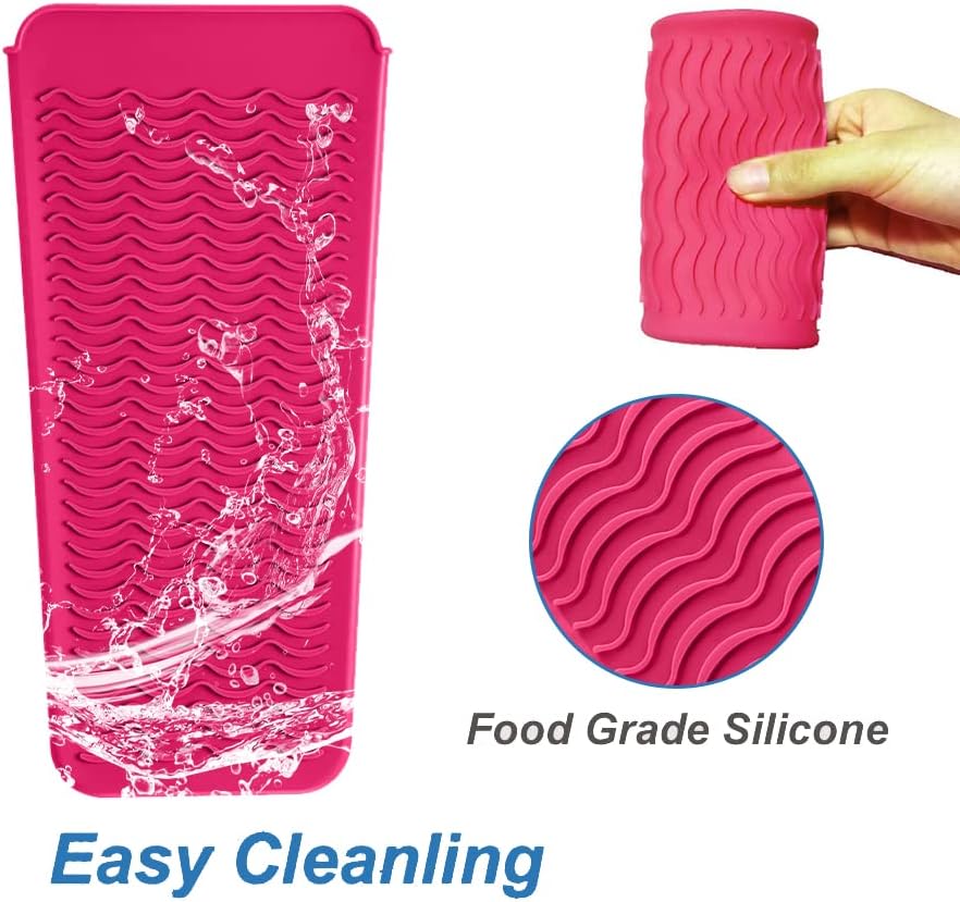 Bolsa de silicona resistente al calor, herramientas de peinado para rizadores, planchas planas, alisador de cabello, 11.5 x 6 pulgadas, silicona de